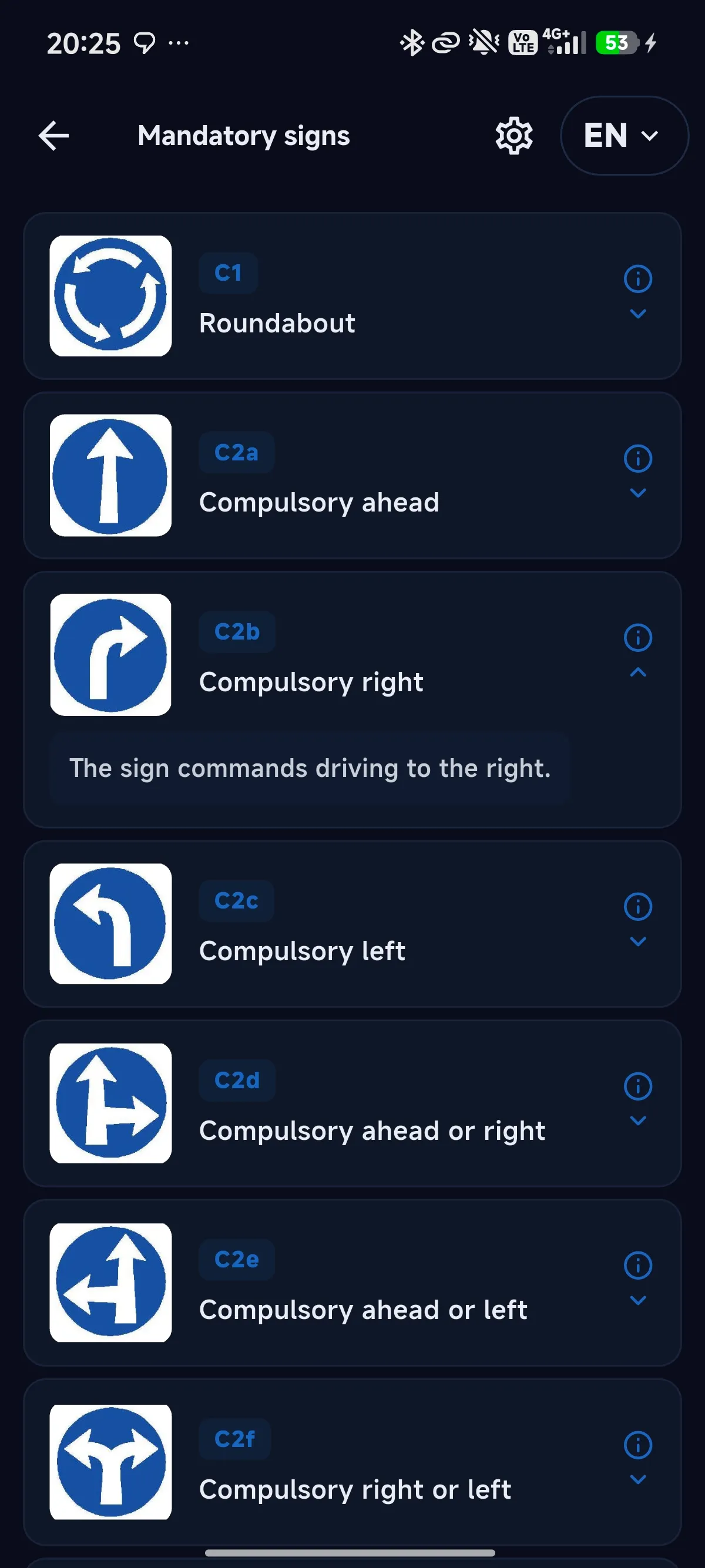 Cestiq catalogue of mandatory road signs with codes and explanations